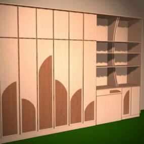 Sistemas de almacenamiento de pared para dormitorio modelo 3d
