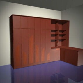 办公室墙壁存储系统3d模型
