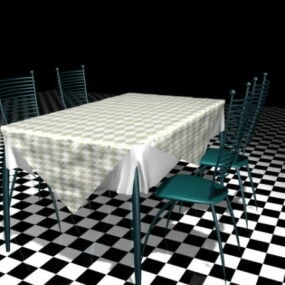 Metal Dining Room Sets 3d model
