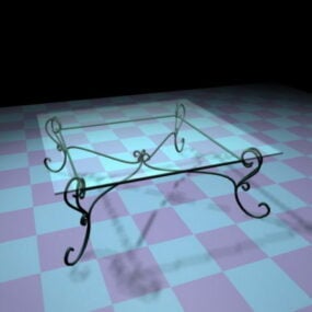 Iron And Glass Coffee Table 3d model
