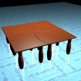 โต๊ะกาแฟโมดูลาร์สี่เหลี่ยมแบบ 3 มิติ