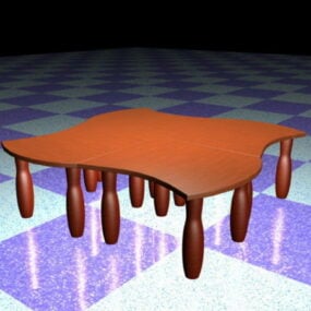 Mô hình bàn cà phê mô-đun 3d