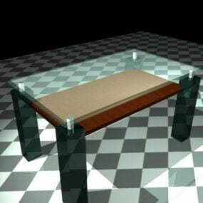 שולחן קפה קטן מזכוכית דגם תלת מימד