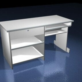 Modelo 3D de mesa de computador para escritório pequeno