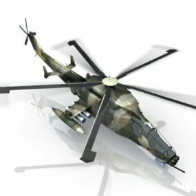 Modello 3d dell'elicottero d'attacco militare cinese