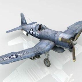 Modello 4d dell'aereo da caccia F3u Corsair