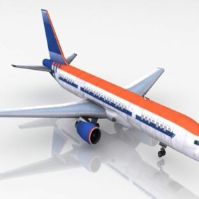 3д модель пассажирского самолета