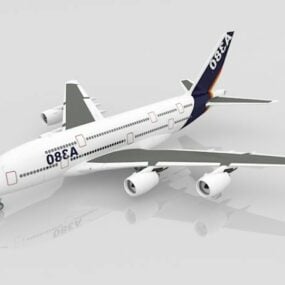 Airbus A380 Jet Airliner 3d μοντέλο