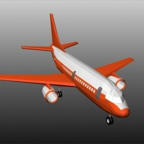 3д модель пассажирского реактивного самолета