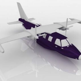 Model 3D Pesawat Wing Dhuwur