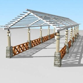 Garden Pergola Walkway 3d model