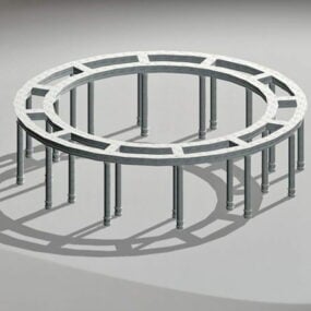 Circular Stone Pergola 3d model