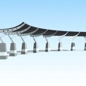 广场雨棚结构3d模型