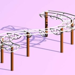 Modelo 3d da estrutura da pérgula do parque