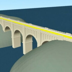 Modello 3d del ponte sulla gola del fiume