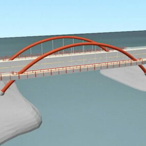 Puente de arco atado modelo 3d