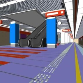 Station de métro souterrain modèle 3D