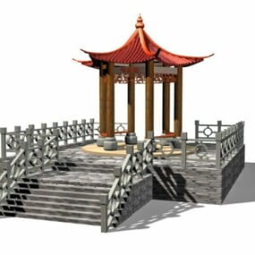 Gazebo de jardin chinois modèle 3D