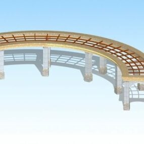 Model 3D konstrukcji pergoli parkowej