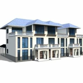 Rækkehuse bygning 3d-model