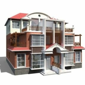 现代联排别墅单位3d模型