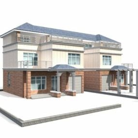 Townhouse With Garage 3d model