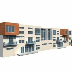 Modelo 3D de edifício de moradia moderna