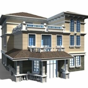 Modello 3d della casa cinese moderna