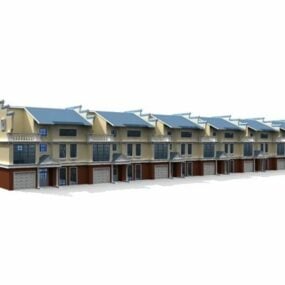 3d модель рядових будинків у таунхаусі