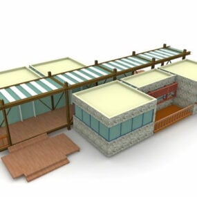 Mô hình 3d Ngôi nhà nghỉ mát hiện đại