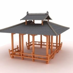 Modelo 3D do edifício do pavilhão asiático