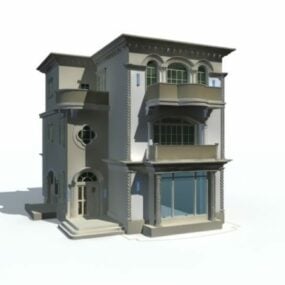 Modello 3d della casa moderna del palazzo