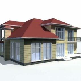 Modelo 3D do edifício Villa à beira-mar