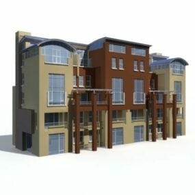 现代联排别墅外观3d模型