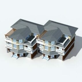 रो हाउस डिज़ाइन 3डी मॉडल