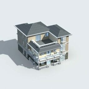 Luxusvilla-Haus 3D-Modell