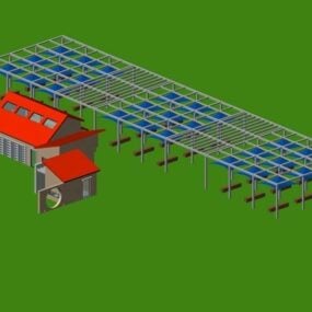 Structure de l'auvent de la place paysagère modèle 3D