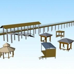 Conception d'architecture paysagère de parc modèle 3D