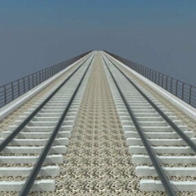 Pont ferroviaire à double voie modèle 3D