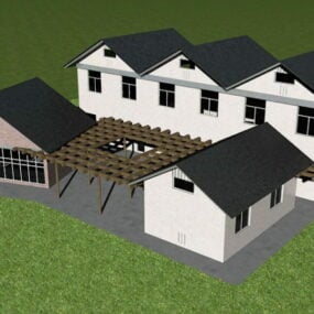 Vacation Cottage House 3d model