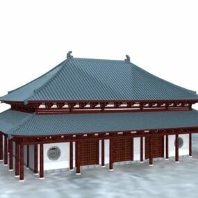 Model 3d Gedung Aula Buddha Besar