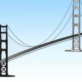Modelo 3d del edificio del puente Golden Gate