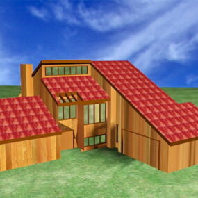 Mô hình nhà gỗ đồng quê 3d