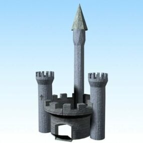 Geanimeerde bewegende castle Rigged 3d-model