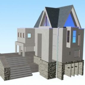 Moderni taloarkkitehtuuri 3d-malli