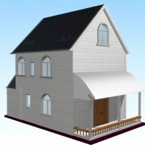 Modelo 3d de casa pequena e moderna