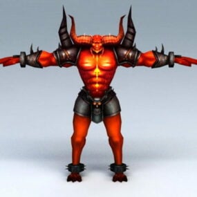 3d модель воїна-бика-демона