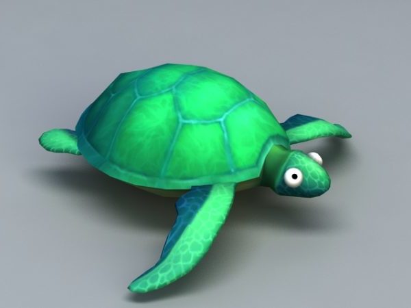 Kreskówka żółw zielony