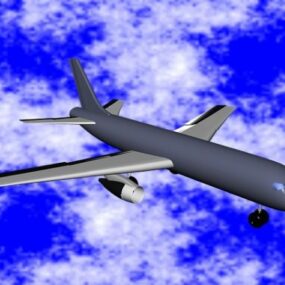 Model 3D cywilnego samolotu pasażerskiego