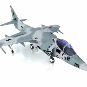 Model 3d Pesawat Harrier Jump Jet Strike